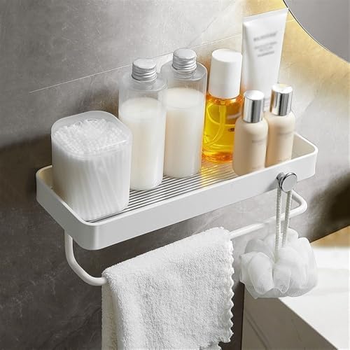 Acrylic Shower Caddy with Hook 30cm Floating Shelf for Bathroom Storage and Display