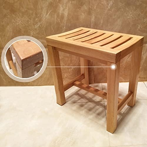 Wooden Spa Bench with Storage Shelf for Bathroom