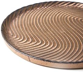 Stoneware Vanity Tray with Raised Edges and Brown Glaze