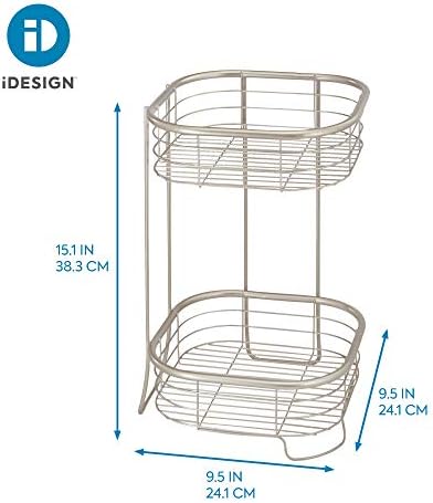 iDesign Forma Metal Wire Corner Shower Tower Caddy 2-Tier Satin Silver