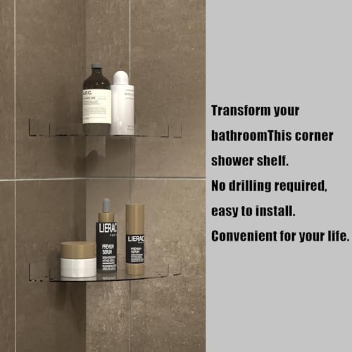 KATASKI 2 Pack Acrylic Shower Caddy Clear Corner Shelf for Bathroom Storage