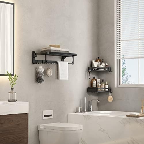 VOLPONE Corner Shower Caddy 2-Pack Black