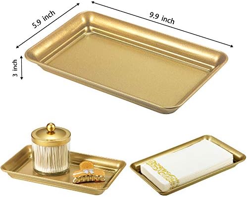 Vintage Farmhouse Decor Metal Vanity Tray Set of 2