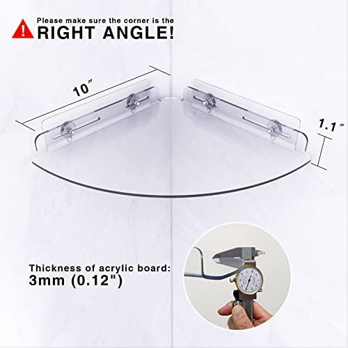 Bakzon Corner Shelves 2 Pack Clear Bathroom Organizer