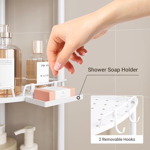 ELYKEN Corner Shower Caddy 3 Tier Rustproof Organizer White