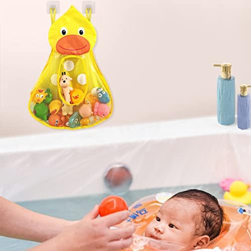 Linkidea Bath Toy Organizer with Adhesive Hooks 1