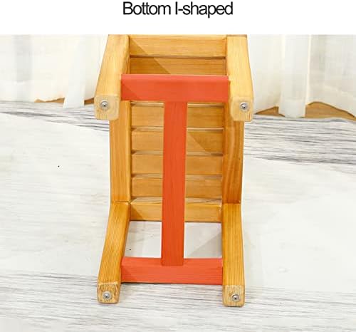 2-Tier Wood Bathroom Stool with Storage Shelf