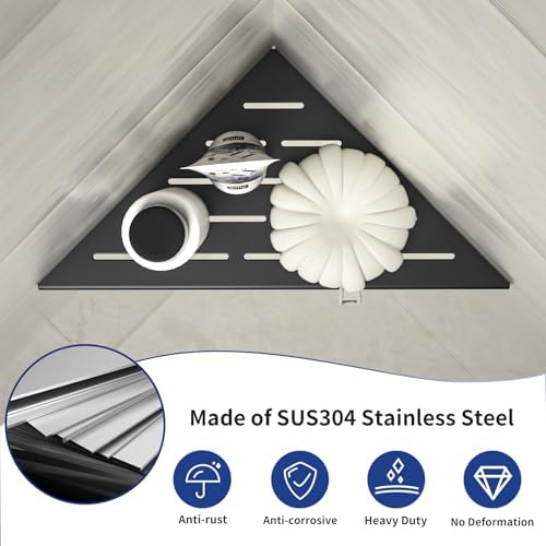 Corner Shower Shelf Matte Black 304 Stainless Steel 2 Pack