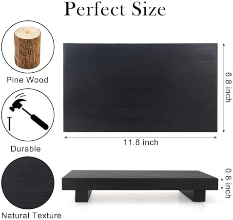 Ayiaren Black Wood Soap Dispenser Holder Organizer