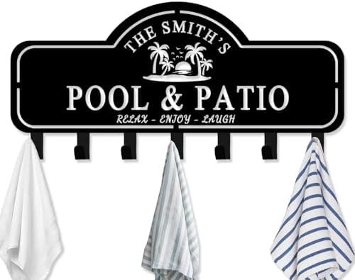 Custom Pool Towel Rack with Personalized Name