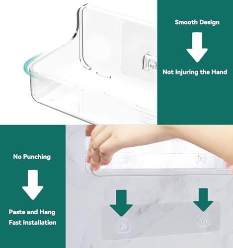 Clear Acrylic Shower Caddy with Adhesive Mount