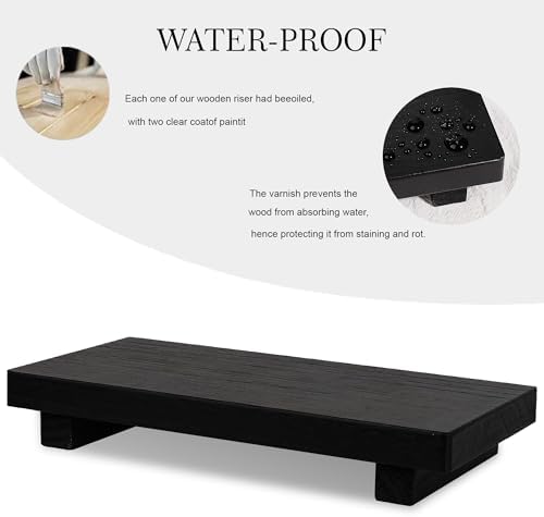 Small Wooden Tray Pedestal Stand for Bathroom and Kitchen