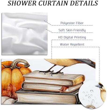 DESIHOM Fall Goldfinch Bird Shower Curtain Set - 72 Inch