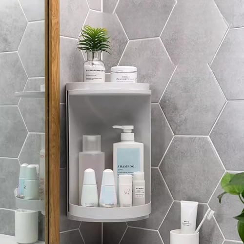 Rotating Corner Shelf Organizer 1-3 Layers Space-Saving Grey