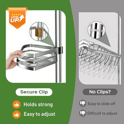 HAMITOR Shower Caddy Tension Pole 4-Tier Rustproof Organizer