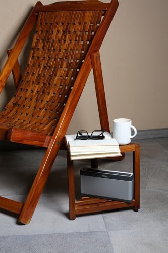 Teak Corner Shower Stool with Waterproof Shelf