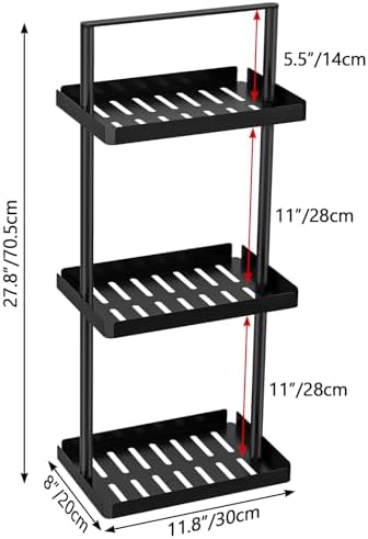 3 Tier Standing Shower Caddy Organizer Corner Black
