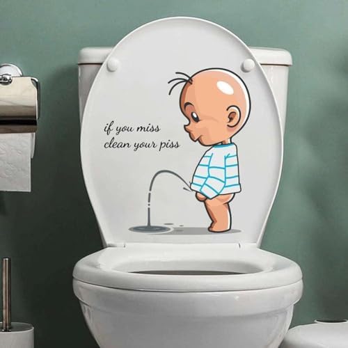 Funny Toilet Lid Decal Sticker Hilarious Bathroom Wall Art