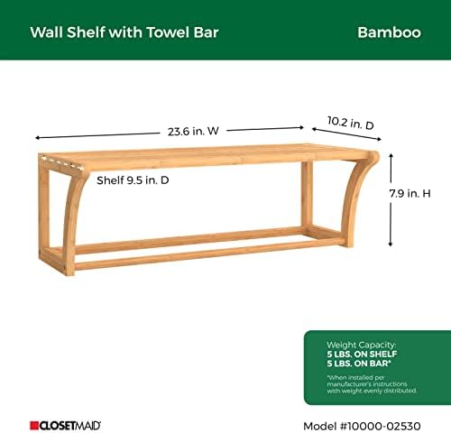 ClosetMaid Bamboo Wall Shelf with Towel Bar