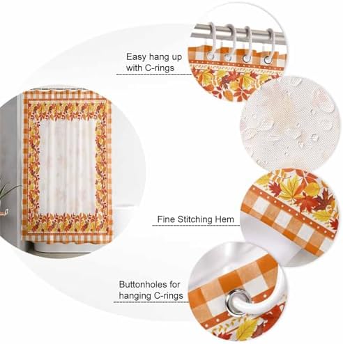 Thanksgiving Leaves 4 Piece Shower Curtain Set with Rugs