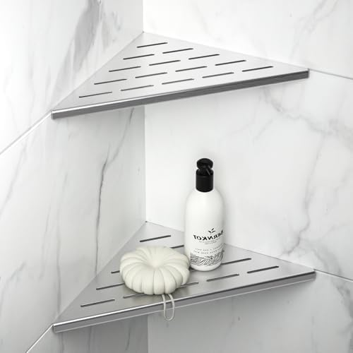 10 Inch Corner Shower Shelf 2PCS No Drilling Needed 304 Stainless Steel