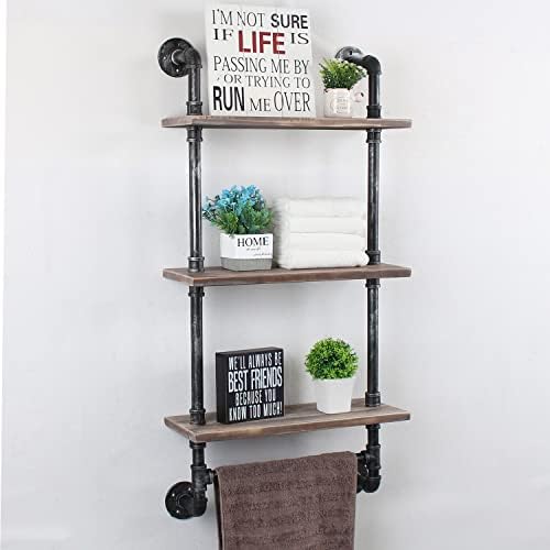 Industrial Style 3 Tier Towel Rack Over Toilet