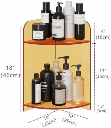 Acrylic Corner Shelf Stand Standing Shower Caddy 2 Tier