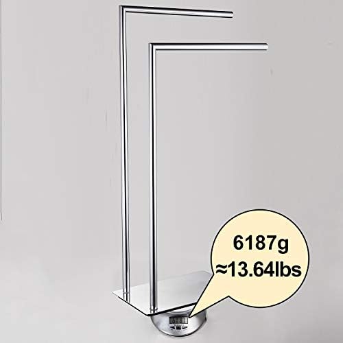 LANGPAI Freestanding Double Towel Rack Brass Chrome Bathroom Accessory
