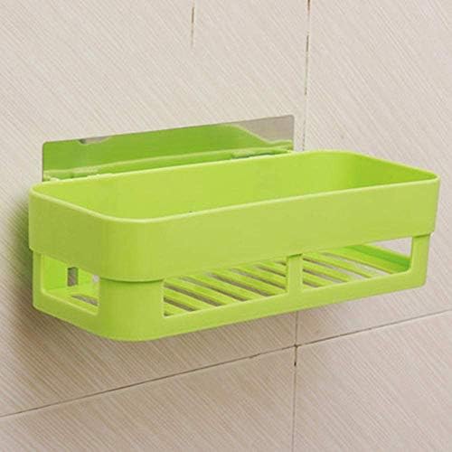 Durable Adhesive Shower Caddy Green - Floating Wall Shelf