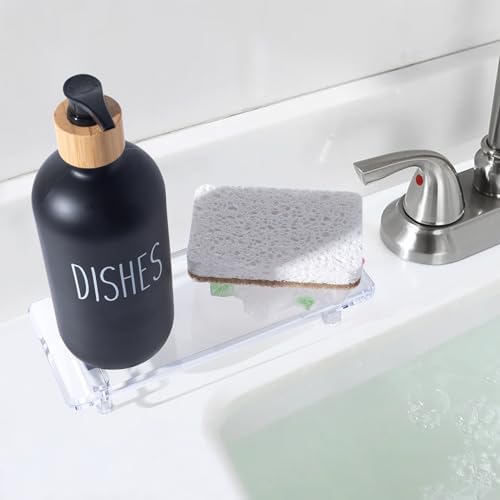 Acrylic Bathroom Counter Tray - Soap Dish and Vanity Decor Water-Resistant Small