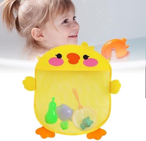 Bath Toy Organizer with Large Capacity and Sticky Hooks