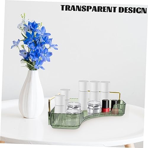 Triangular Makeup Organizer Shelf Corner Storage for Bathroom Vanity Single Layer Green