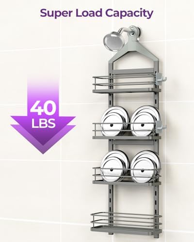 ODesign 4 Tier Adjustable Shower Caddy - Grey