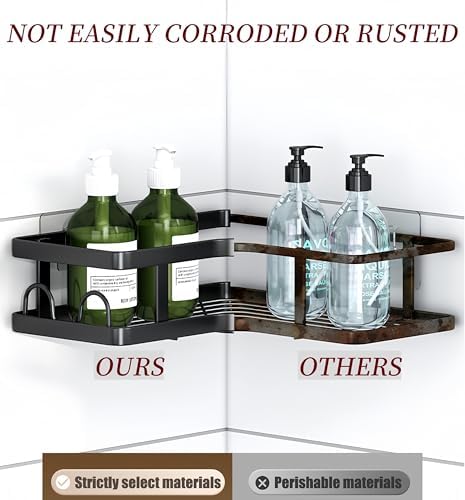3 Pack Corner Shower Caddy Rustproof No Drilling Stainless Steel