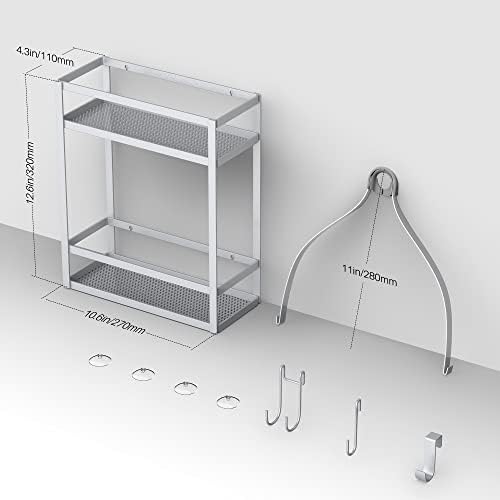 Meangood Silver Shower Caddy Organizer with Hooks