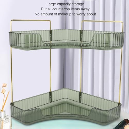 Beufee Corner Shelf 2 Tier Bathroom Organizer Dark Green