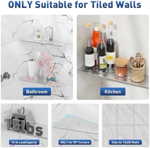Lives 2 Pack Trapezoid Corner Shower Shelves 1