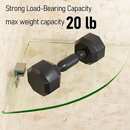 2-Pack Glass Corner Shower Shelves Drill Free Installation