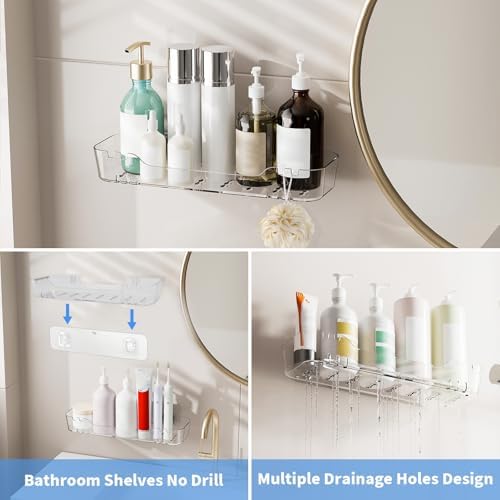 2pc Acrylic Wall Shelf Organizer No Drilling