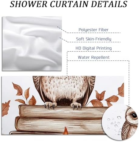 DESIHOM Fall Owl Bird Shower Curtain Set 78 Inch