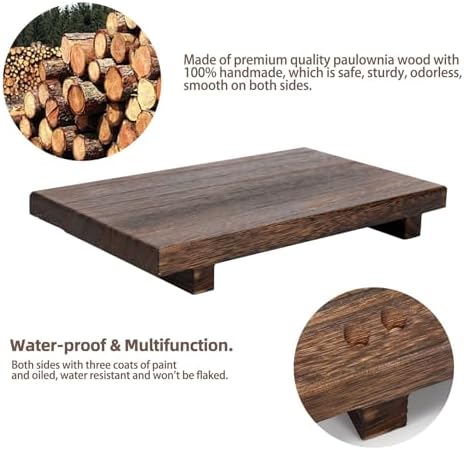 9x6 Inch Brown Wood Soap Riser Tray