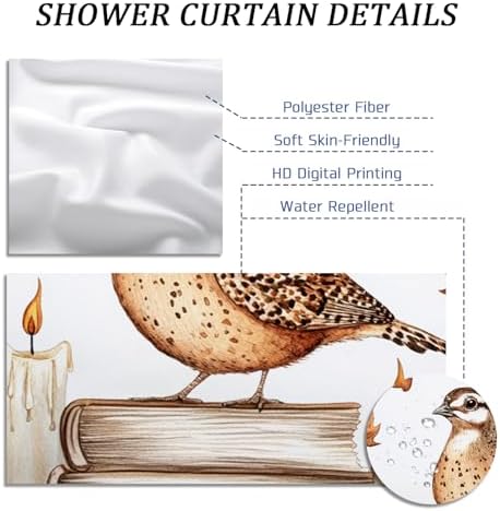 DESIHOM Fall Quail Bird Shower Curtain Set 72 Inch