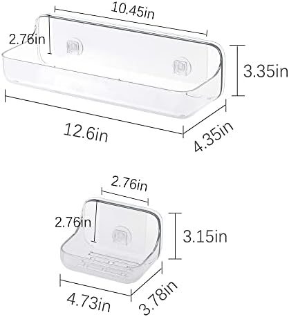 TZAMLI Clear Shower Caddy Set 3 Pack