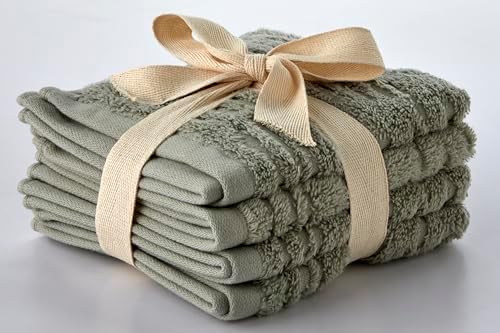 SKL Home CloudSoft Cotton Washcloth Set Sage 4-Piece