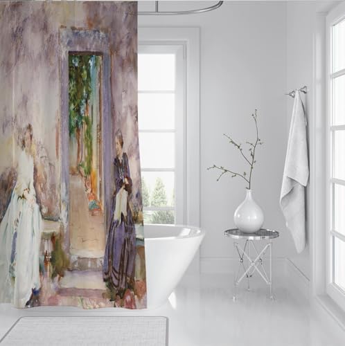 Classic Watercolor Shower Curtain 72x78 Inches