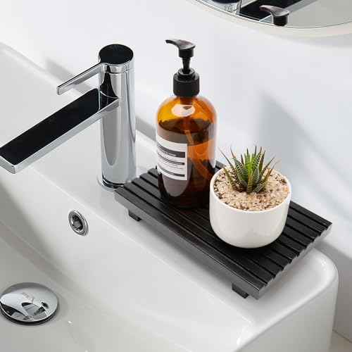Renawe Waterproof Bathroom Soap Dispenser Holder Wood Pedestal Stand