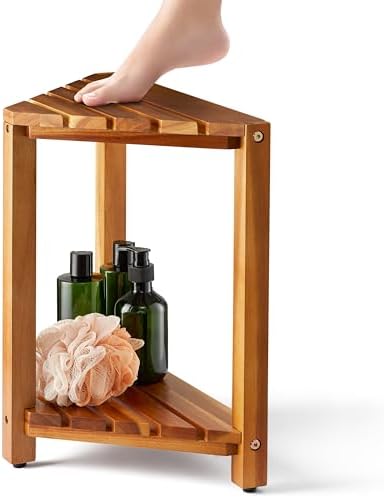 BLUEWEST Corner Shower Stool with Storage