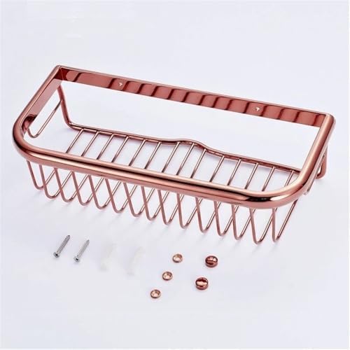 Stylish Rose Gold Copper Shower Caddy with Storage