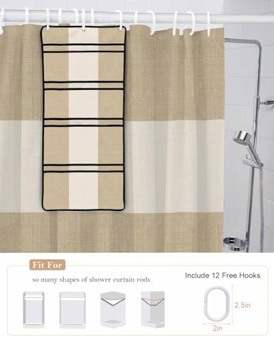 ZFUNCING Shower Curtain Mesh Organizer Set with Hooks
