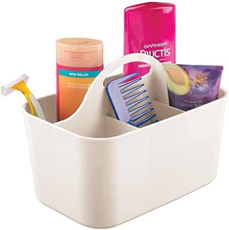 mDesign Small Plastic Shower Organizer Tote with Handle